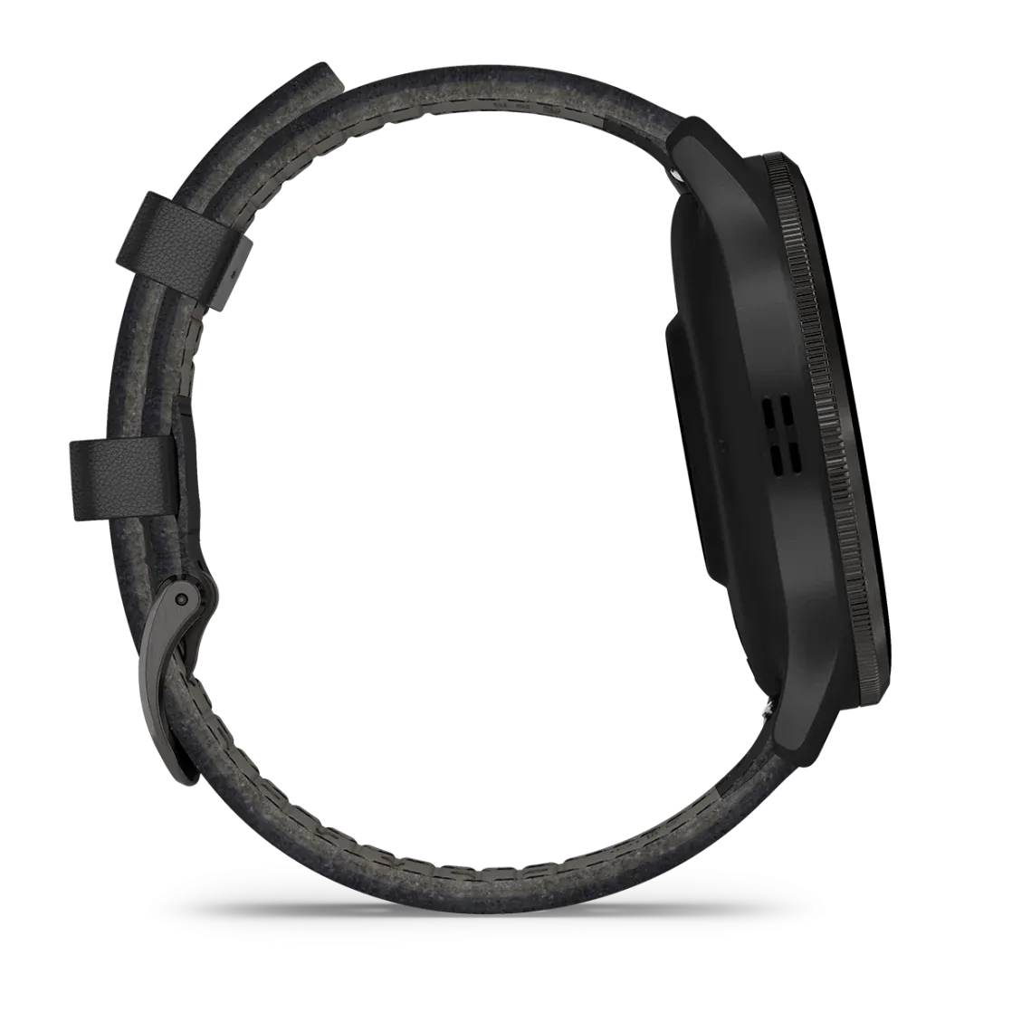 * Venu 3 Slate Stainless-Steel Bezel With Black Case And Black Leather Band