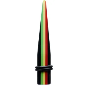 00 Gauge Acrylic Rasta Stripe Taper