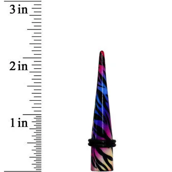 00 Gauge Multi Color Animal Print Acrylic Ear Taper
