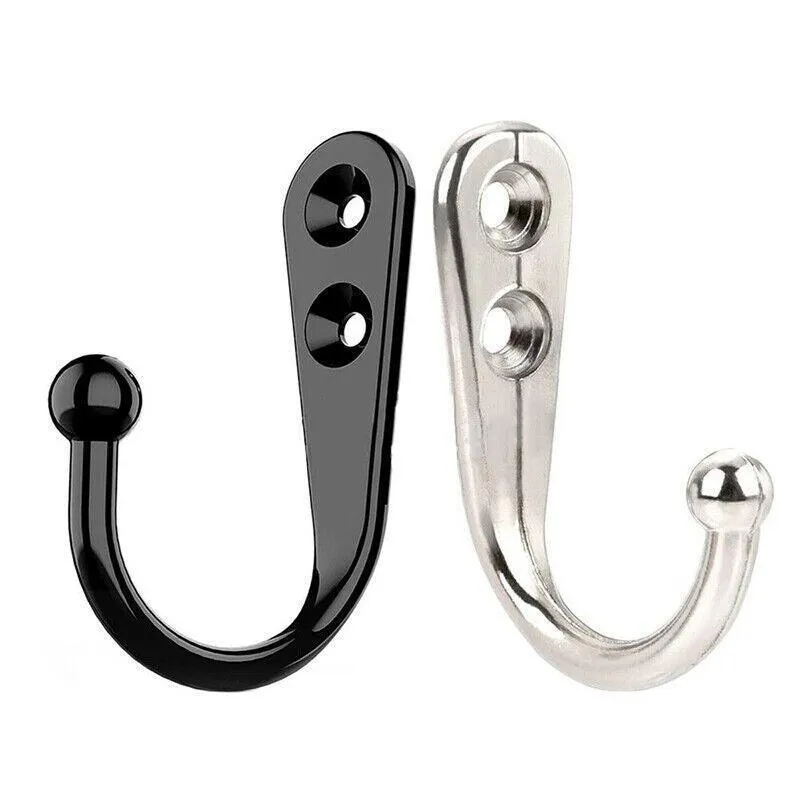 10X Stainless Steel Wall Hooks for Coats Hats or Robes