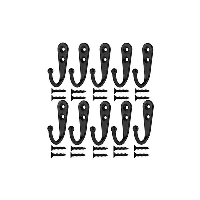 10X Stainless Steel Wall Hooks for Coats Hats or Robes