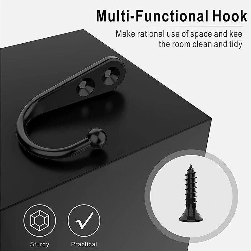 10X Stainless Steel Wall Hooks for Coats Hats or Robes