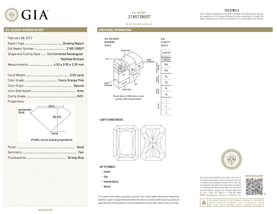 1.50 CT Natural Fancy Pink Diamond Ring 18k Gold GIA Certified Radiant Cut