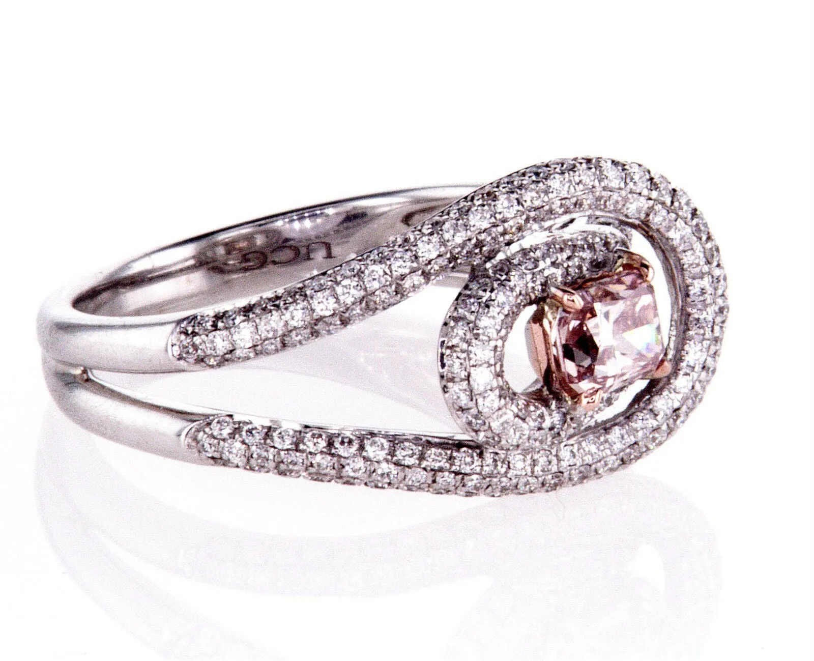1.50 CT Natural Fancy Pink Diamond Ring 18k Gold GIA Certified Radiant Cut