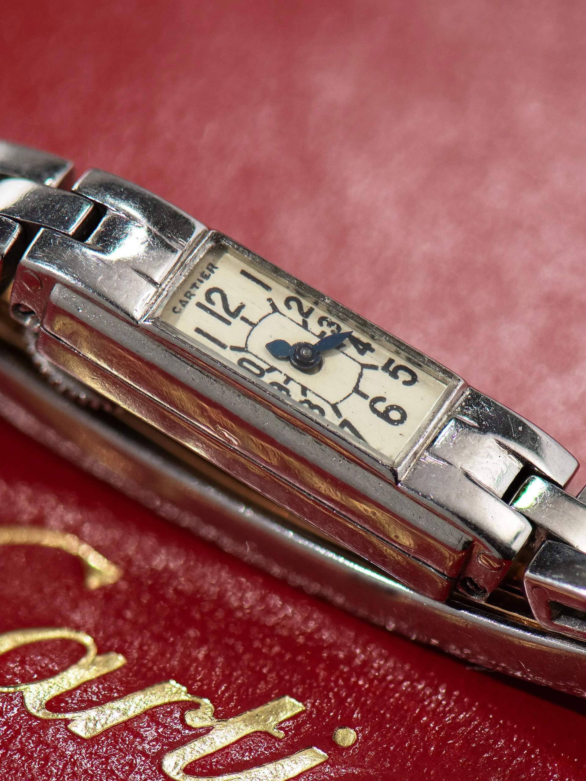 1930s Cartier Paris 'Duoplan' Platinum Mini Bracelet Watch "Cal. 101"
