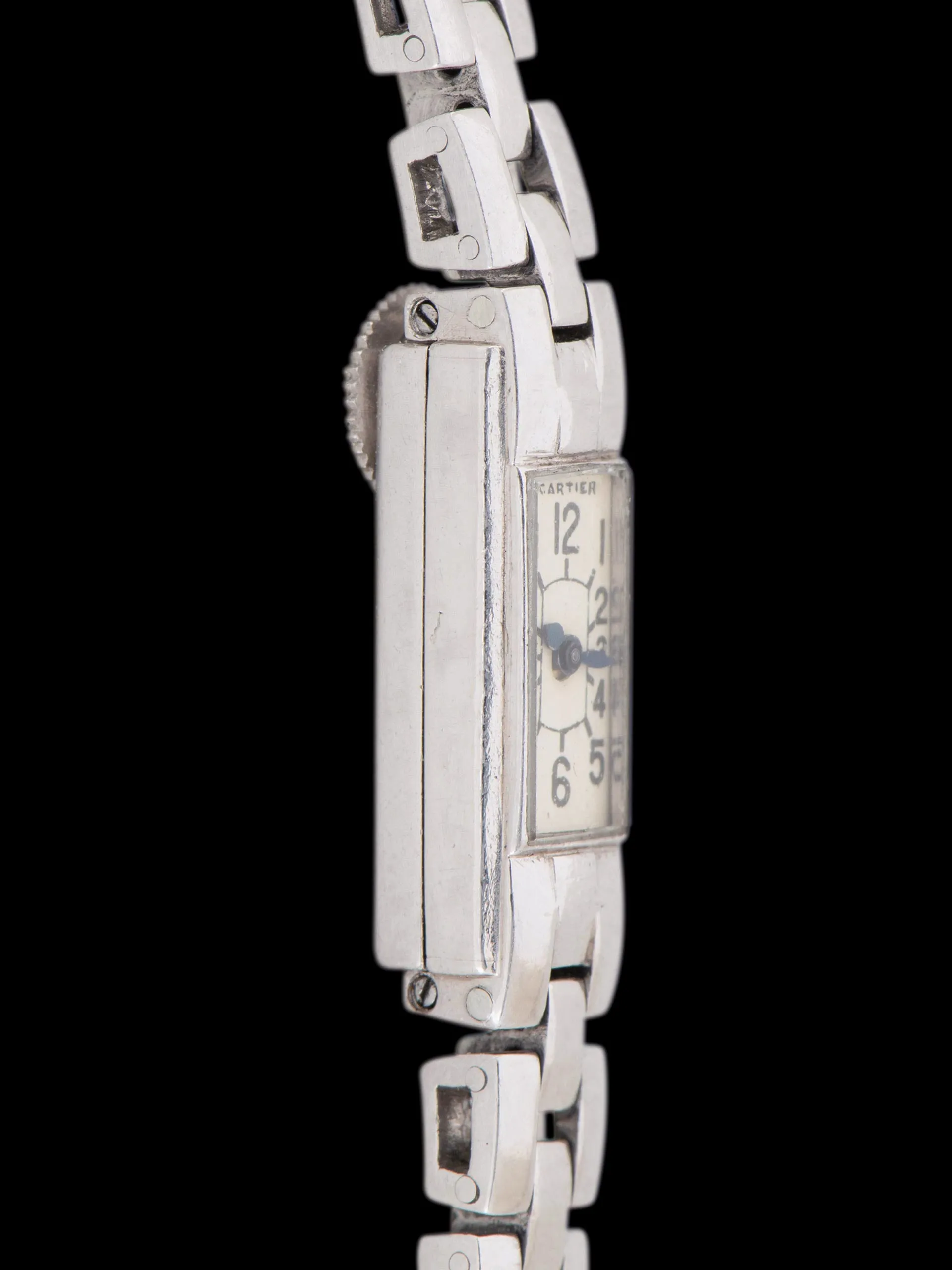 1930s Cartier Paris 'Duoplan' Platinum Mini Bracelet Watch "Cal. 101"