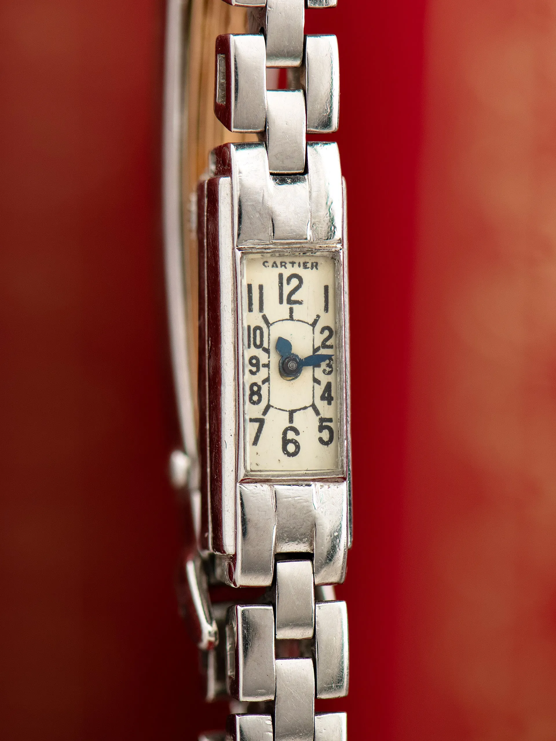 1930s Cartier Paris 'Duoplan' Platinum Mini Bracelet Watch "Cal. 101"