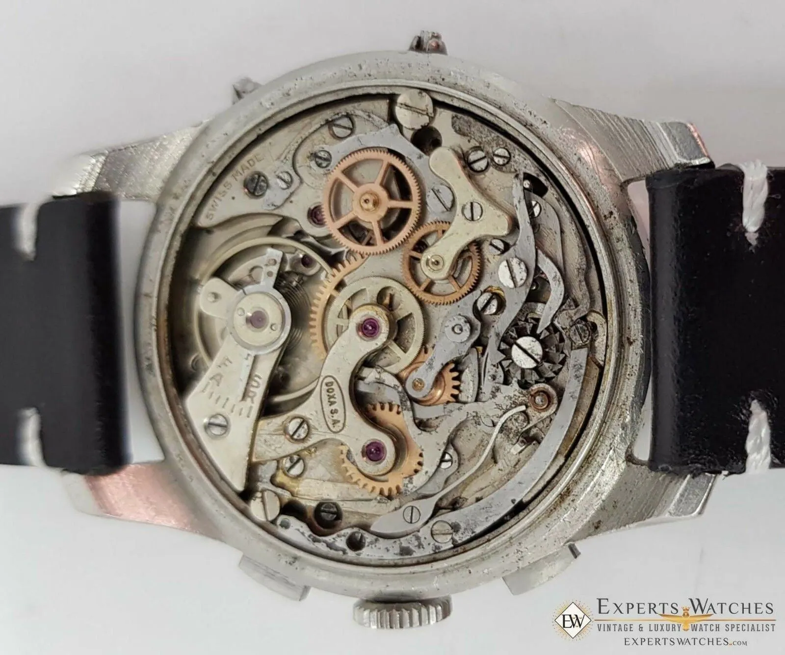 1950s Vintage DOXA VALJOUX 72C Triple French Day Date Calendar Chronograph Watch