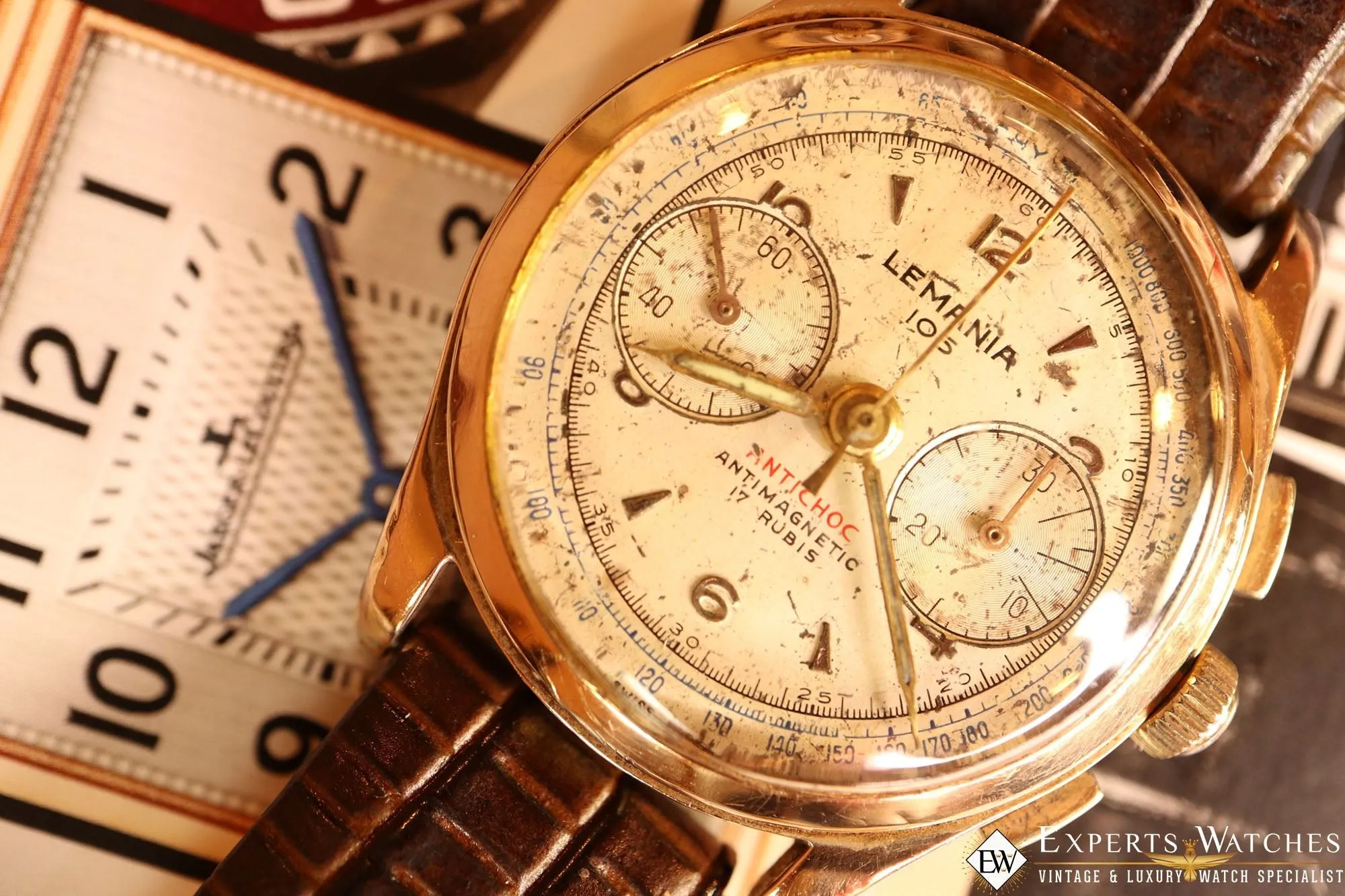 1950s Vintage Lemania 105 Chronograph 18K Gold Cal 1270 (320 / 321) CH27 Watch