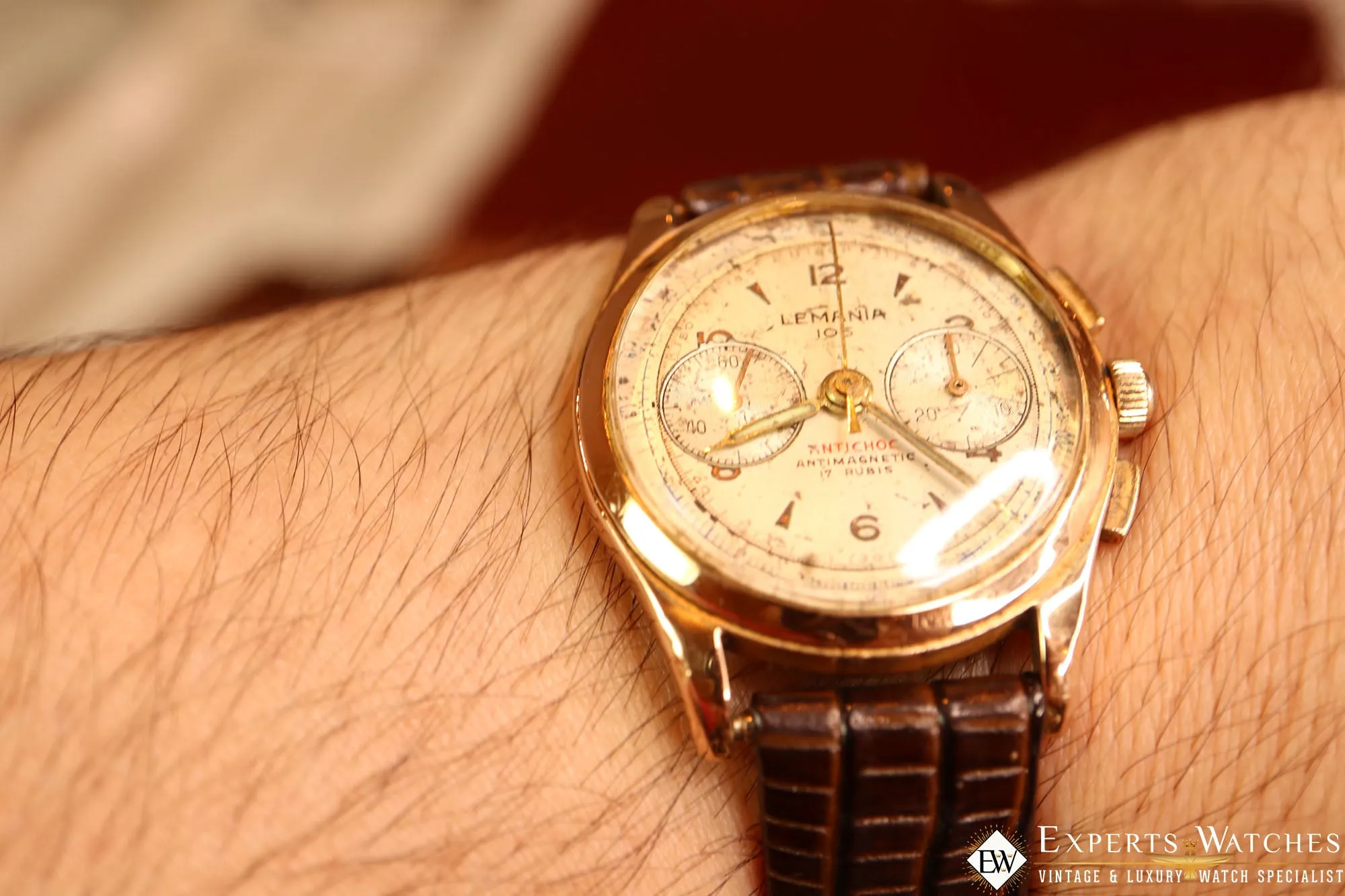 1950s Vintage Lemania 105 Chronograph 18K Gold Cal 1270 (320 / 321) CH27 Watch