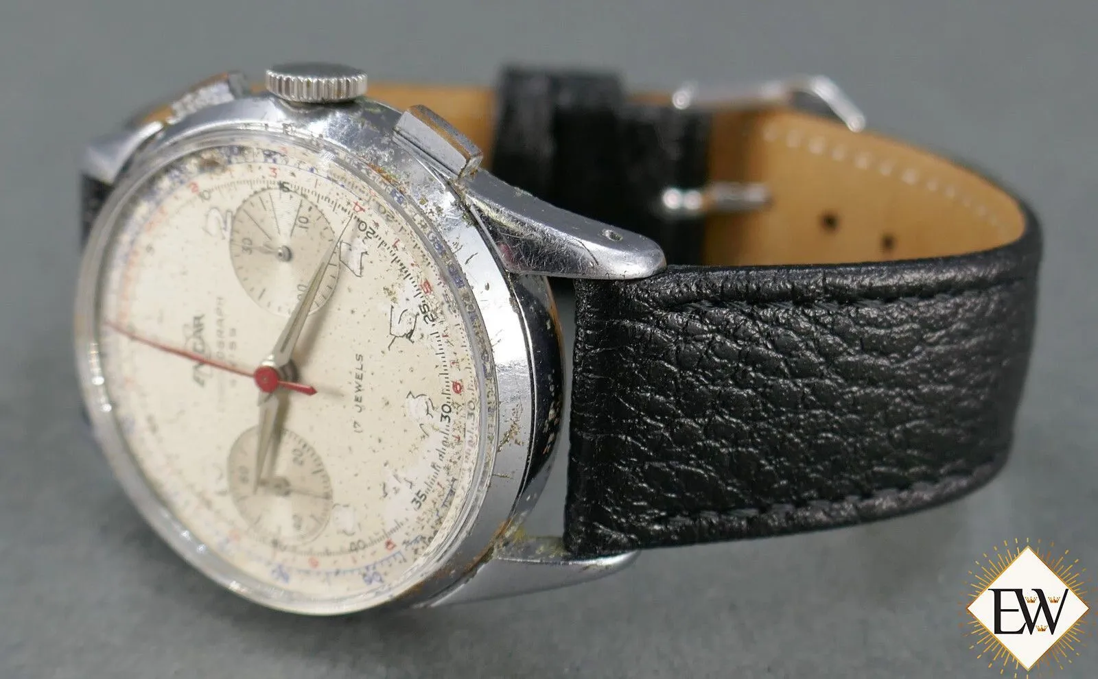 1960 Serviced Vintage Enicar Valjoux 92 USAAF Pilot Chronograph Watch Pre Sherpa