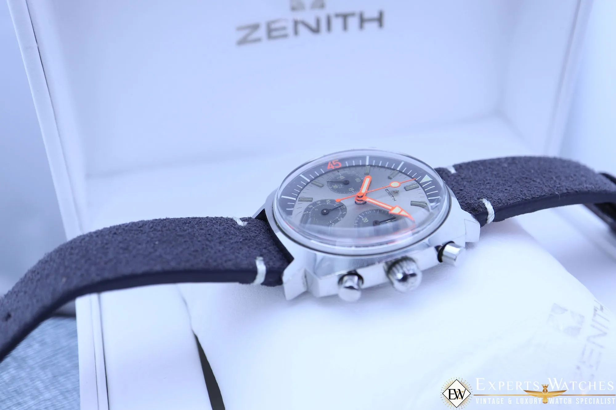 1968 Serviced Vintage Zenith Super Sub Sea A3736 Chronograph 146-HP Panda Watch
