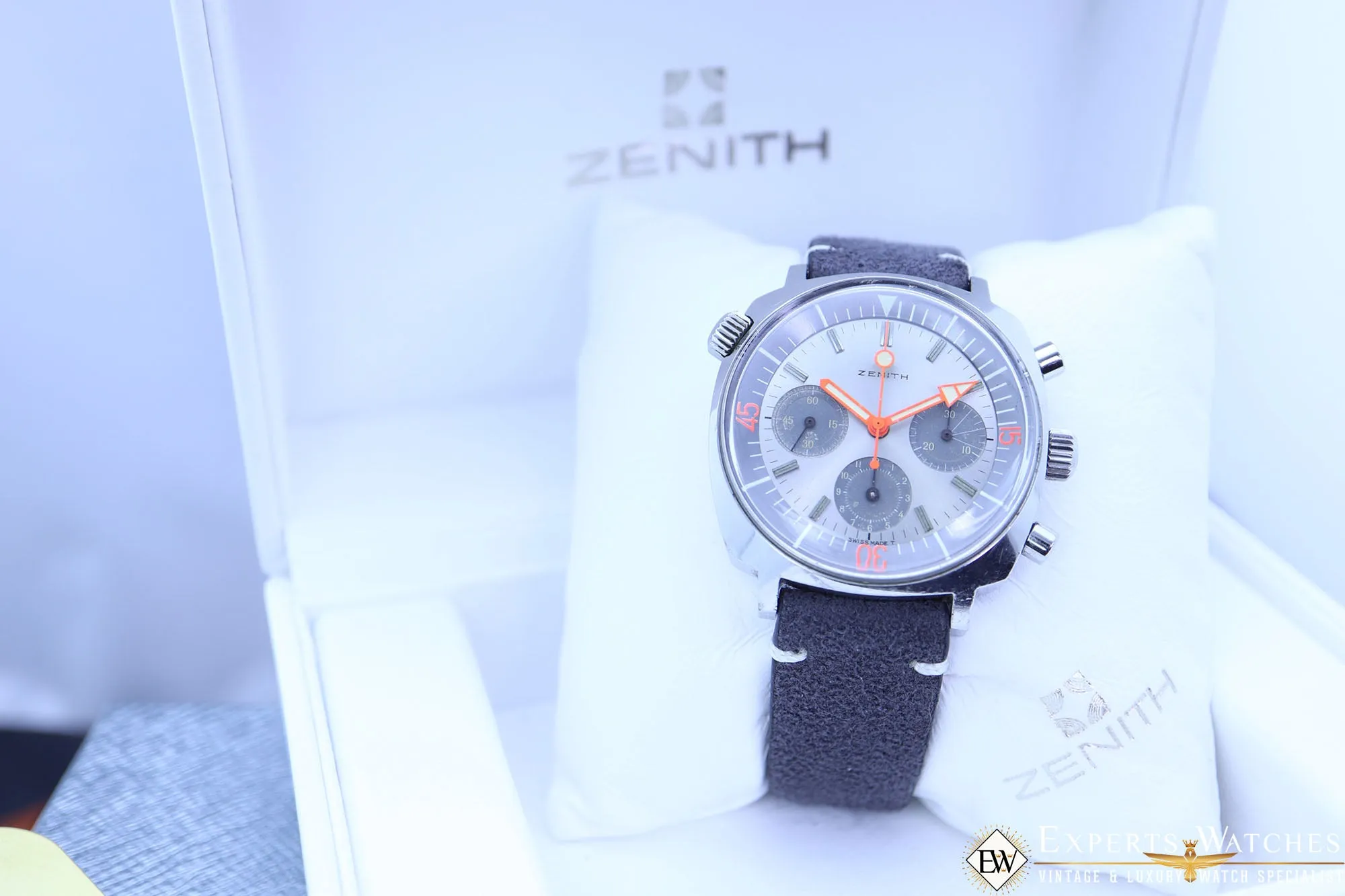 1968 Serviced Vintage Zenith Super Sub Sea A3736 Chronograph 146-HP Panda Watch