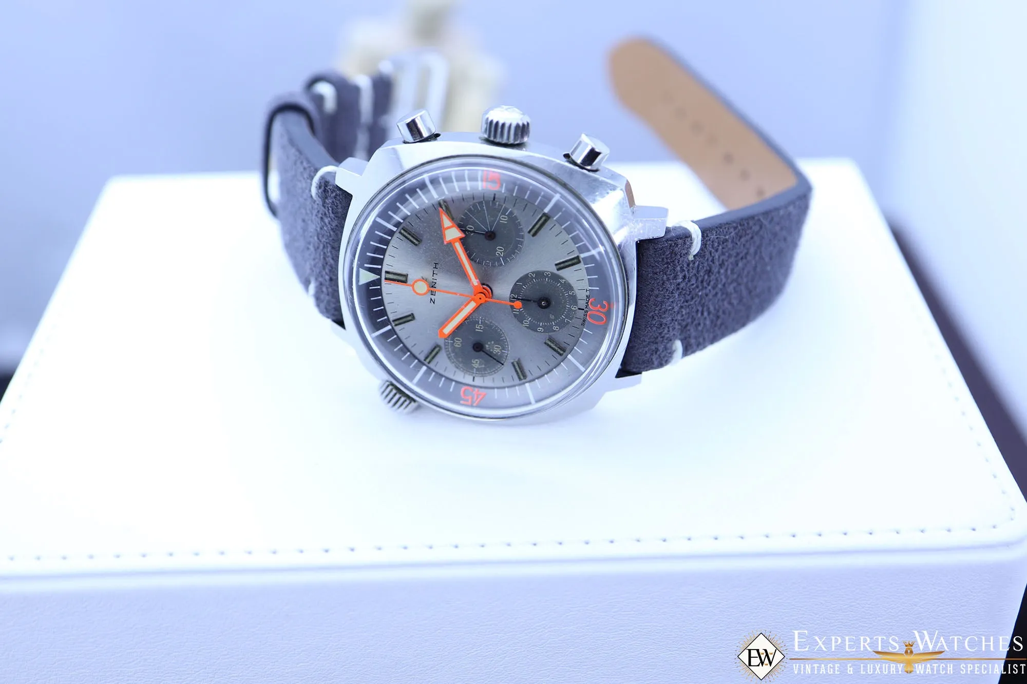 1968 Serviced Vintage Zenith Super Sub Sea A3736 Chronograph 146-HP Panda Watch