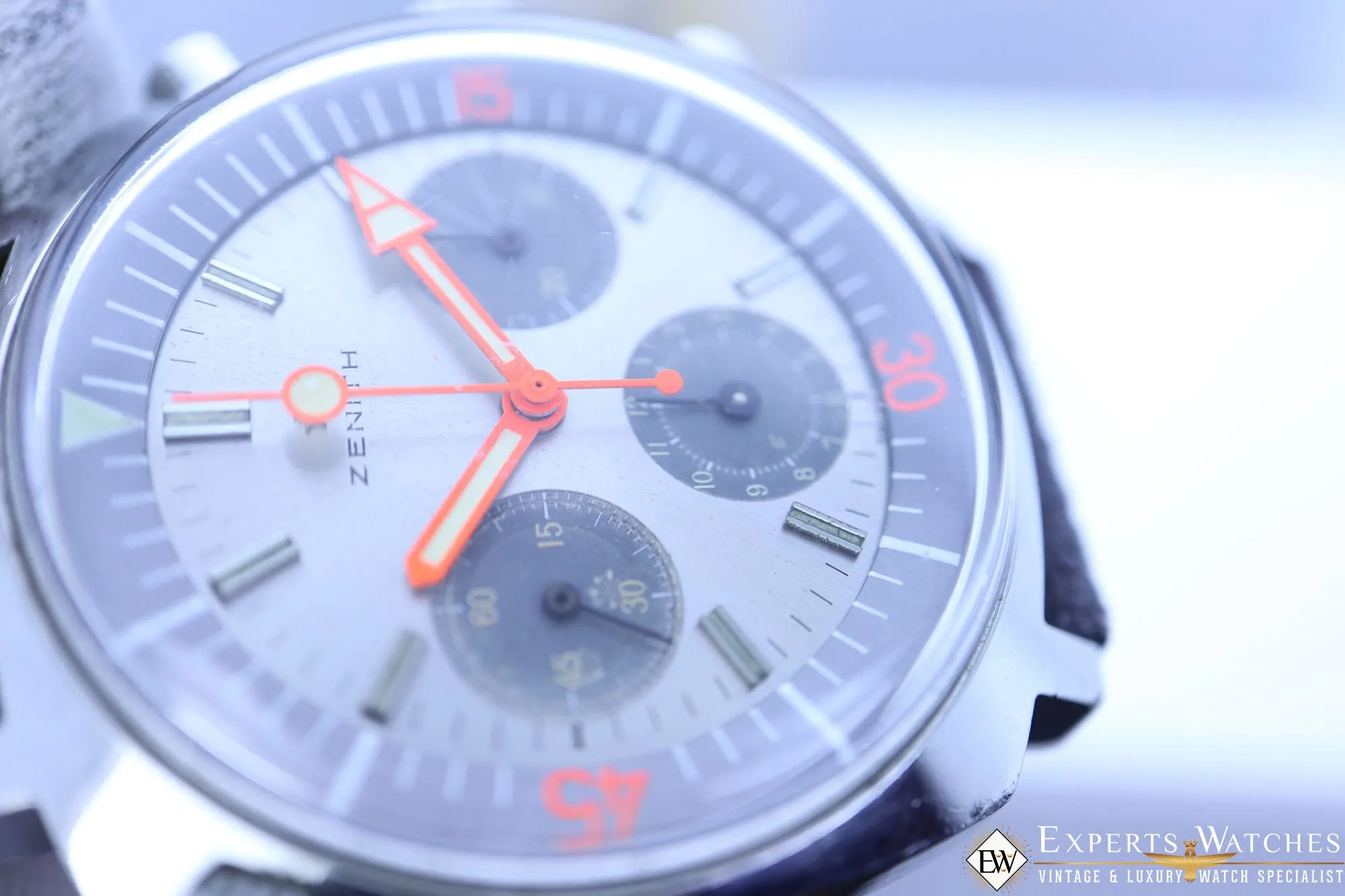 1968 Serviced Vintage Zenith Super Sub Sea A3736 Chronograph 146-HP Panda Watch