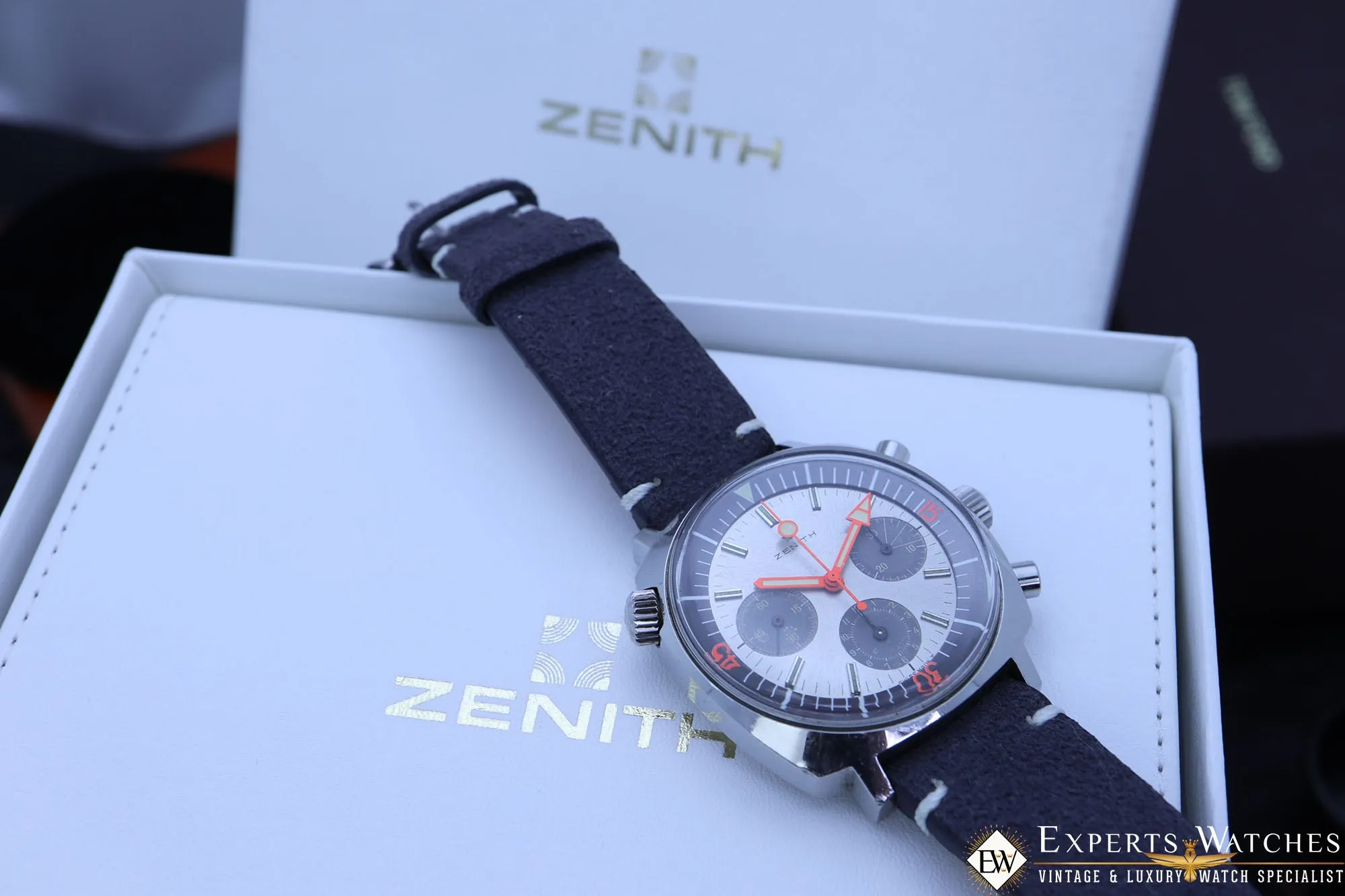 1968 Serviced Vintage Zenith Super Sub Sea A3736 Chronograph 146-HP Panda Watch