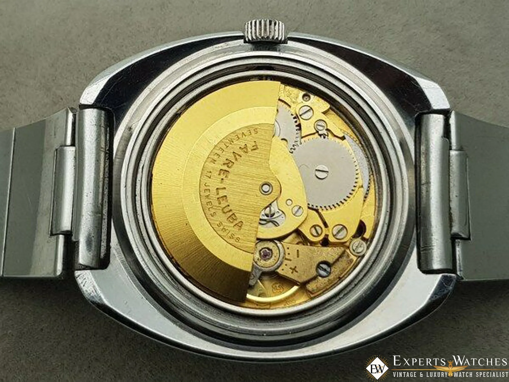 1970's Vintage Favre Leuba Geneve DuoMatic Day Date Automatic Cal 2066 Watch