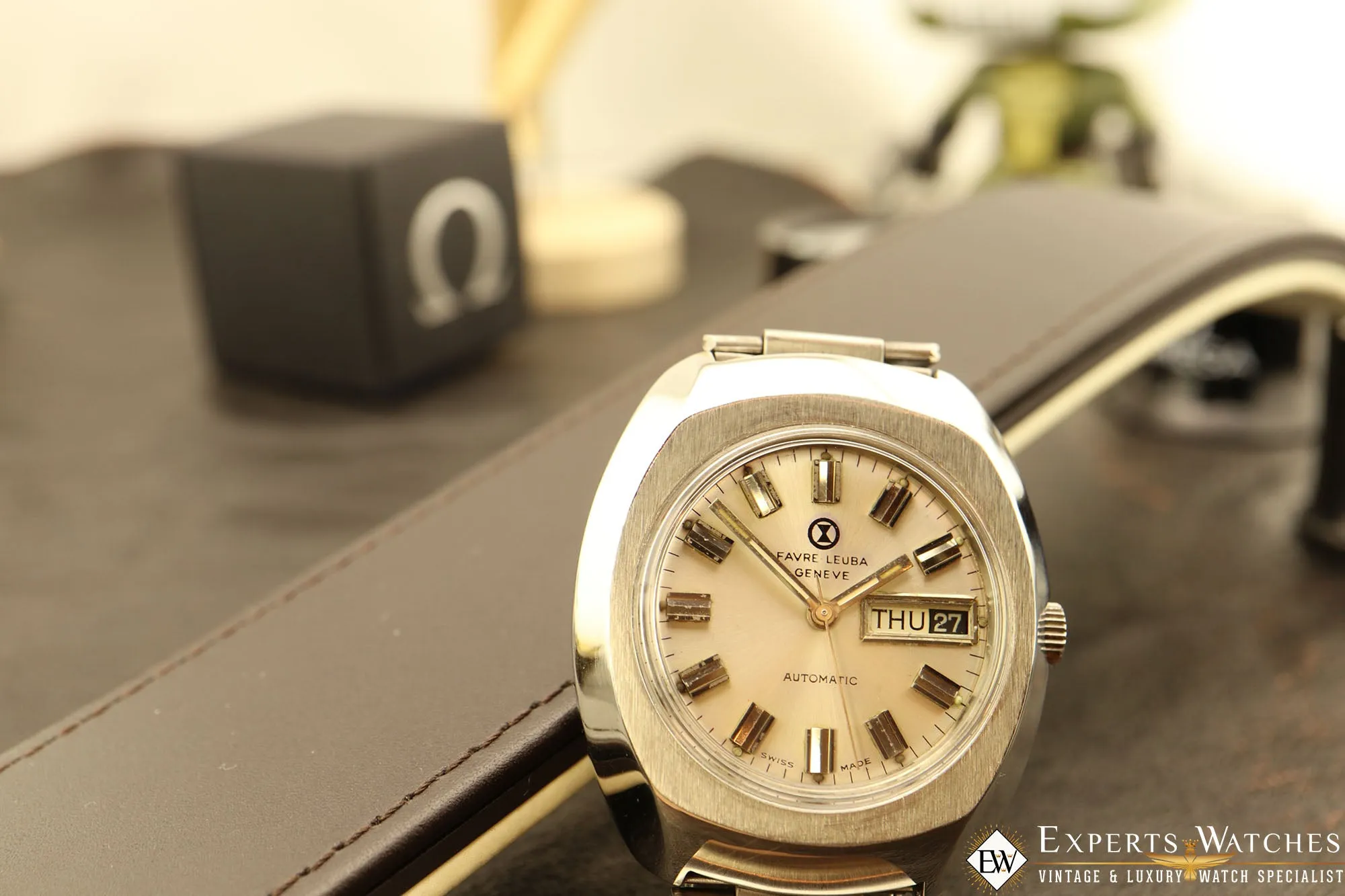 1970's Vintage Favre Leuba Geneve DuoMatic Day Date Automatic Cal 2066 Watch