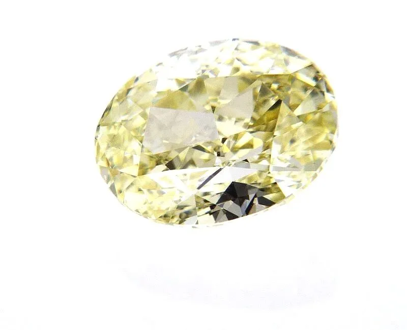 2 CT Natural Fancy Light Yellow VS2 Clarity GIA Certified Oval Cut Loose Diamond