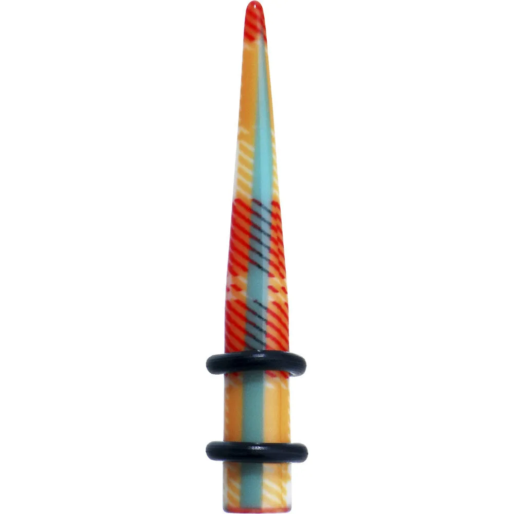 2 Gauge Acrylic Plaid Taper Ear Plug
