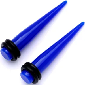 2 Gauge Dark Blue Acrylic Taper Set