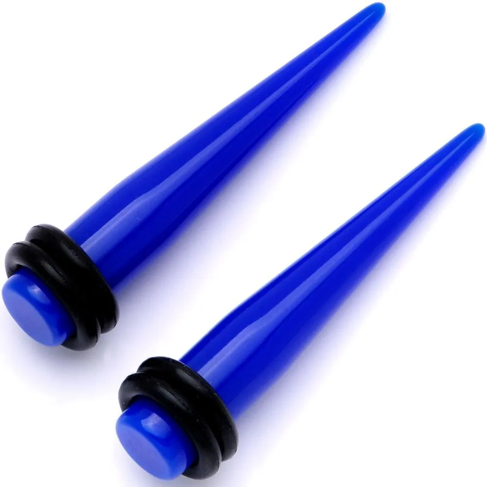 2 Gauge Dark Blue Acrylic Taper Set