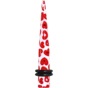 2 Gauge Lovely Red Heart Acrylic Ear Taper