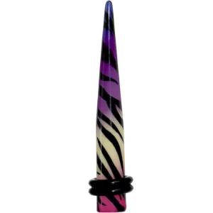2 Gauge Multi Color Animal Print Acrylic Ear Taper