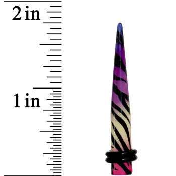 2 Gauge Multi Color Animal Print Acrylic Ear Taper
