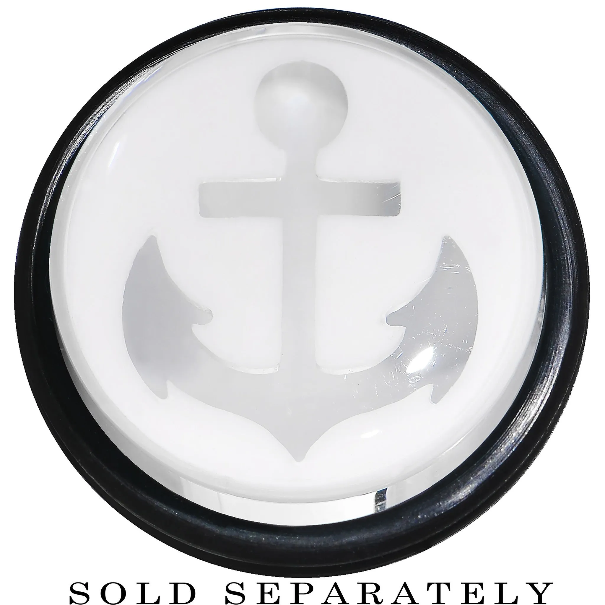 20mm Clear White Acrylic Set Sail Nautical Anchor Taper