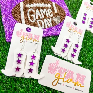3-STAR BOOT DANGLES - WHITE / PURPLE