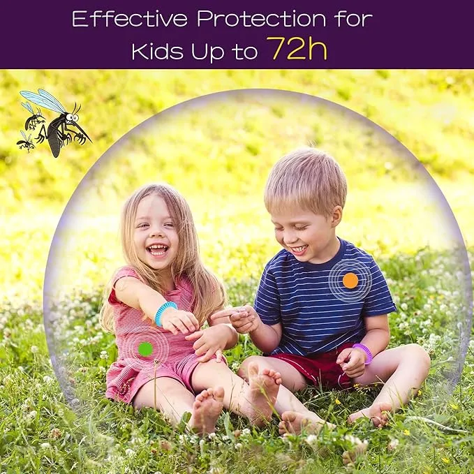 360 Pack Mosquito Stickers with 5 Pack Mosquito Bracelets for Kids and Adults - Natural Deet Free Citronella Mosquito Patches for Indoor Outdoor Traveling Camping Hiking Fishing