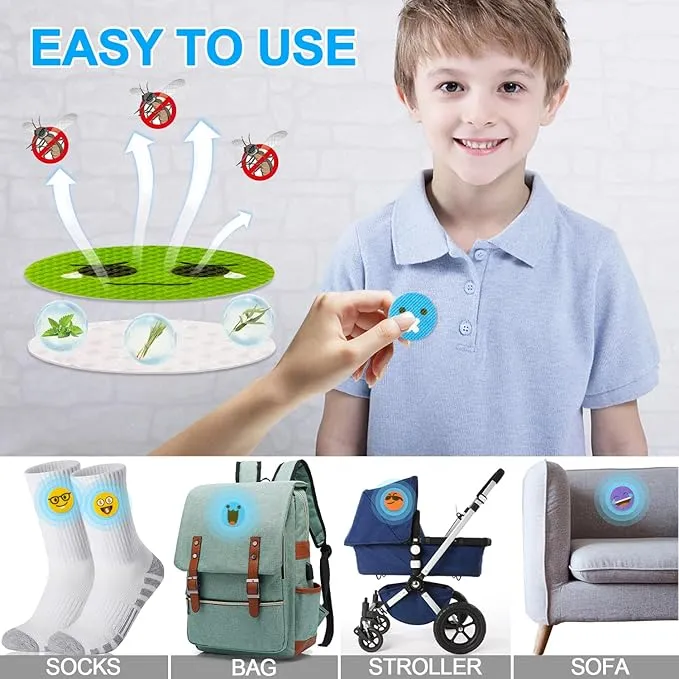 360 Pcs Mosquito Repellent Stickers, Funny Mosquito Patches for Kids Babies Adults with 6 Pack Individually Wrapped Mosquito Repellent Bracelets, DEET Free Mosquito Bands for Indoor Outdoor