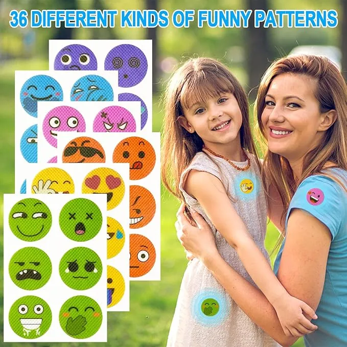 360 Pcs Mosquito Repellent Stickers, Funny Mosquito Patches for Kids Babies Adults with 6 Pack Individually Wrapped Mosquito Repellent Bracelets, DEET Free Mosquito Bands for Indoor Outdoor