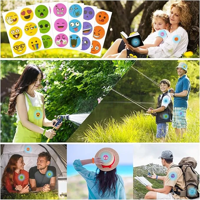 360 Pcs Mosquito Repellent Stickers, Funny Mosquito Patches for Kids Babies Adults with 6 Pack Individually Wrapped Mosquito Repellent Bracelets, DEET Free Mosquito Bands for Indoor Outdoor