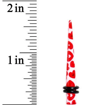 4 Gauge Lovely Red Heart Acrylic Ear Taper
