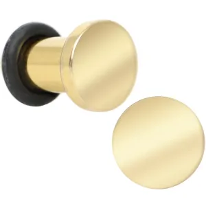 4 Gauge Titanium Plated Steel Sunlit Flat Top Single Flare Plug Set