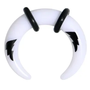 4 Gauge White Acrylic Black Lightning Buffalo Taper