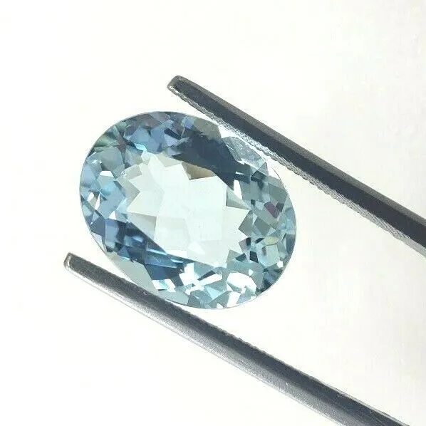 5 CT Natural Loose Aquamarine Beryl Sky Blue Color Certified Oval Cut Gemstone