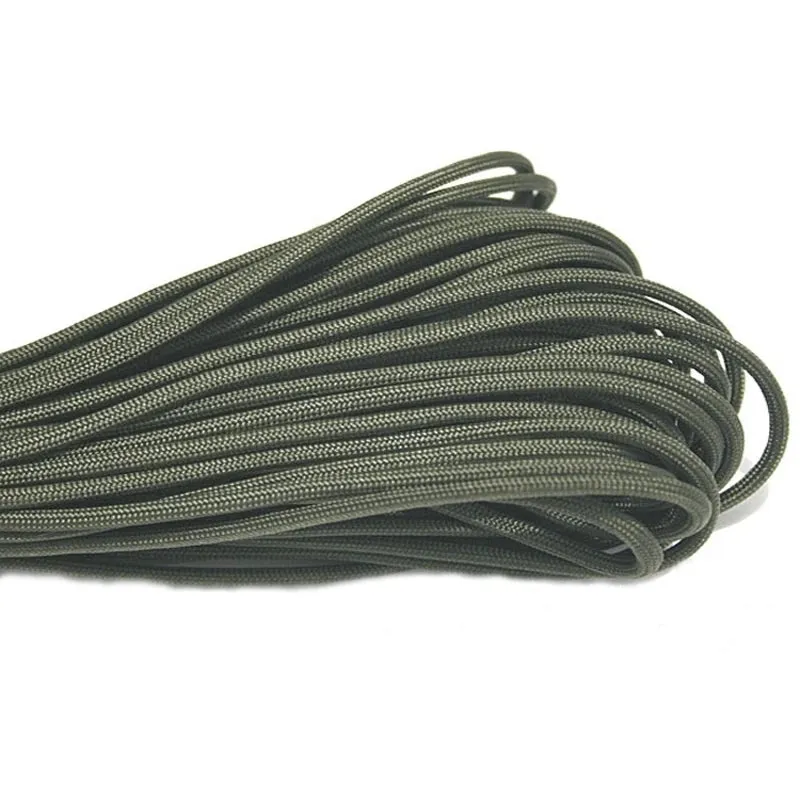 5/10/20m Army Green Black Paracord - Versatile Survival Rope for Hiking and Camping
