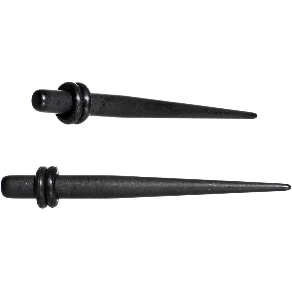 6 Gauge Matte Black IP Steel Straight Taper Set