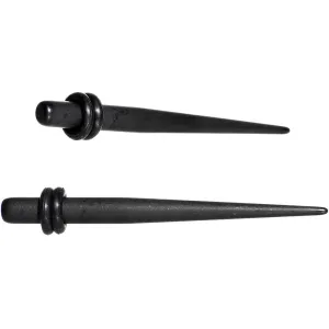 6 Gauge Matte Black IP Steel Straight Taper Set