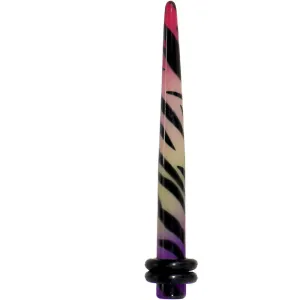 6 Gauge Multi Color Animal Print Acrylic Ear Taper