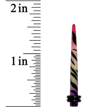 6 Gauge Multi Color Animal Print Acrylic Ear Taper