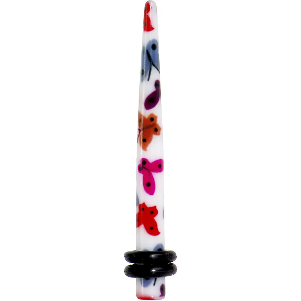 6 Gauge Multi Color Butterfly Acrylic Ear Taper