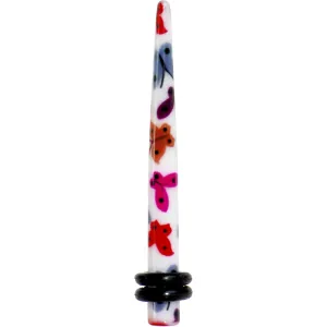 6 Gauge Multi Color Butterfly Acrylic Ear Taper