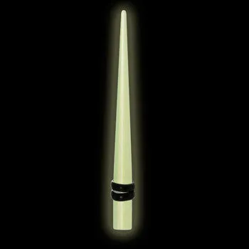 8 Gauge Green Acrylic Glow in the Dark Straight Taper