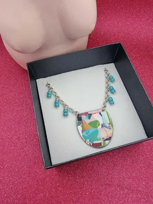 A BREAST FRIENDS - bead necklace BLUE