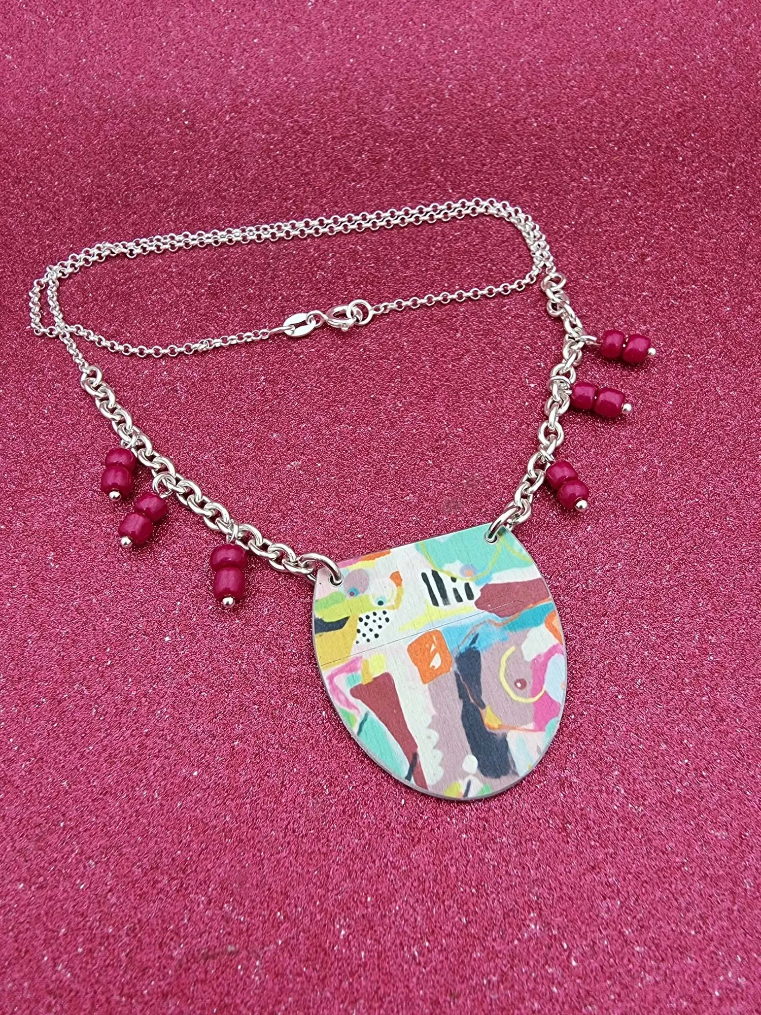 A BREAST FRIENDS - bead necklace PINK