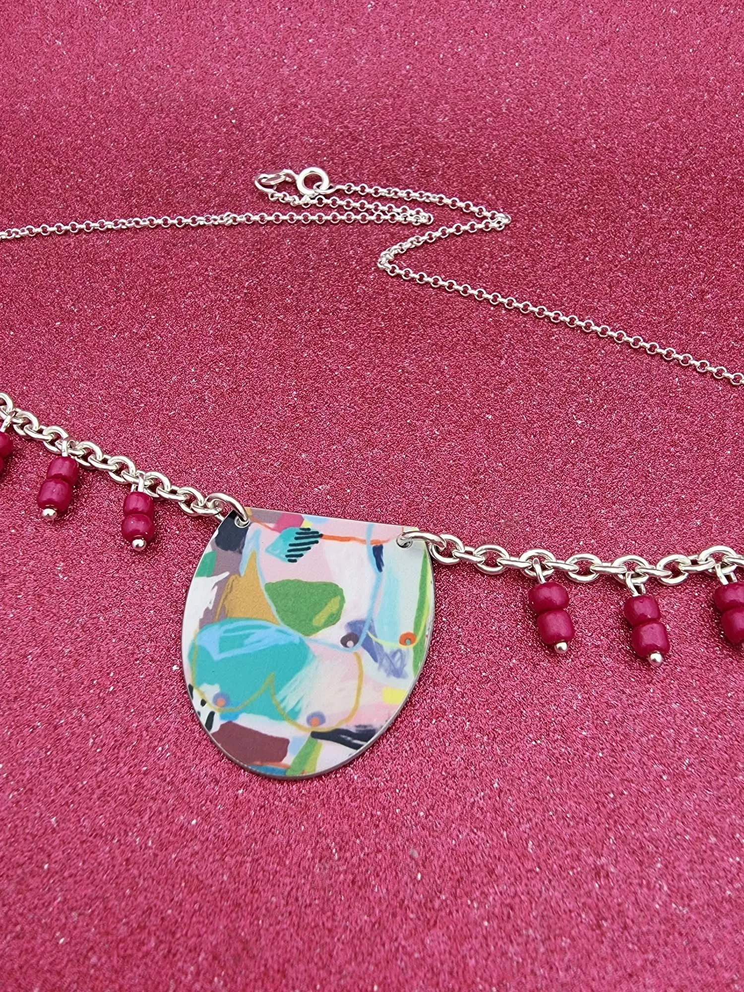 A BREAST FRIENDS - bead necklace PINK